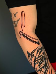 Traditional Tattoo, Blackwork, Rasiermesser Tattoo, Razor Tattoo